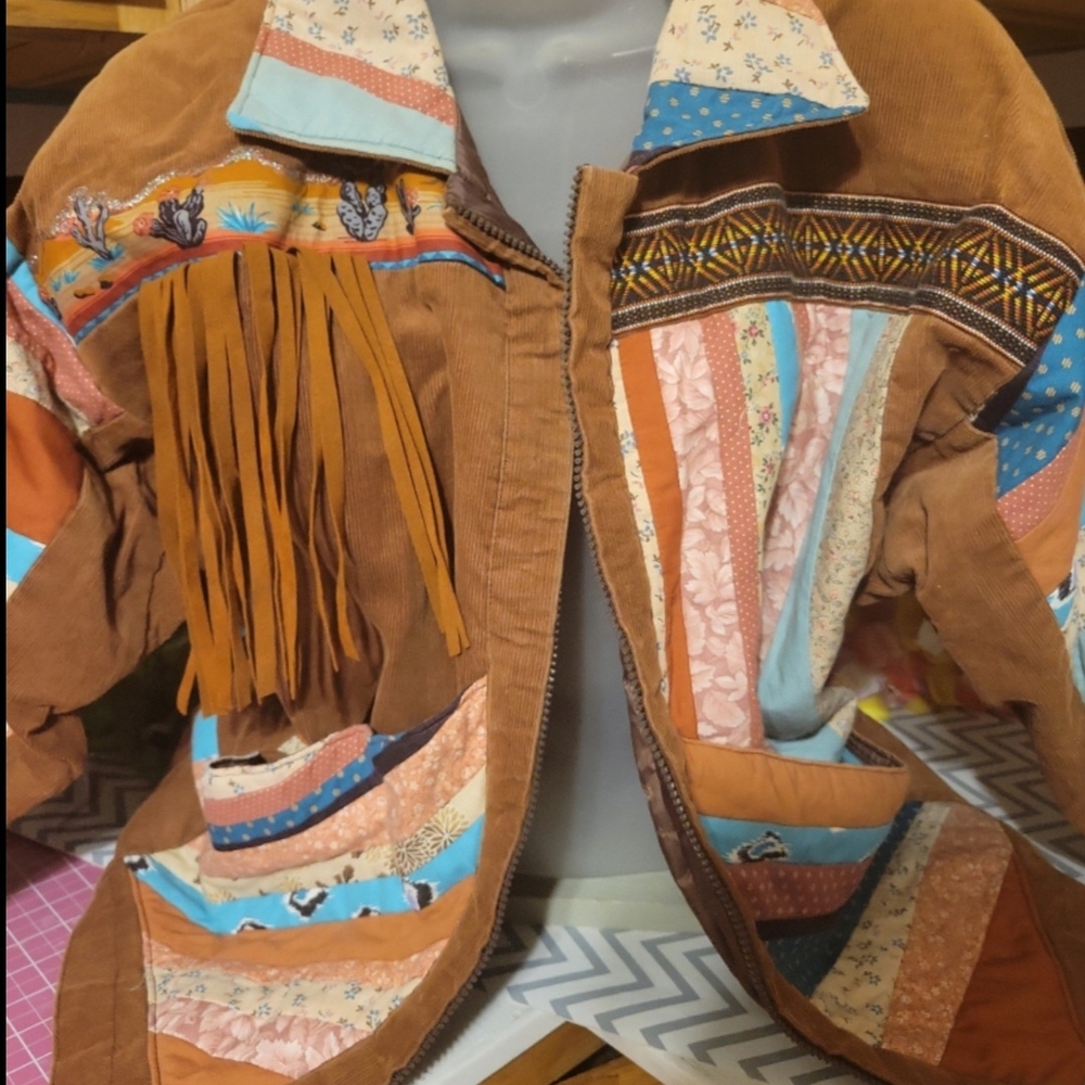 Bohemian Patchwork Western Fringe Handmade Jacket